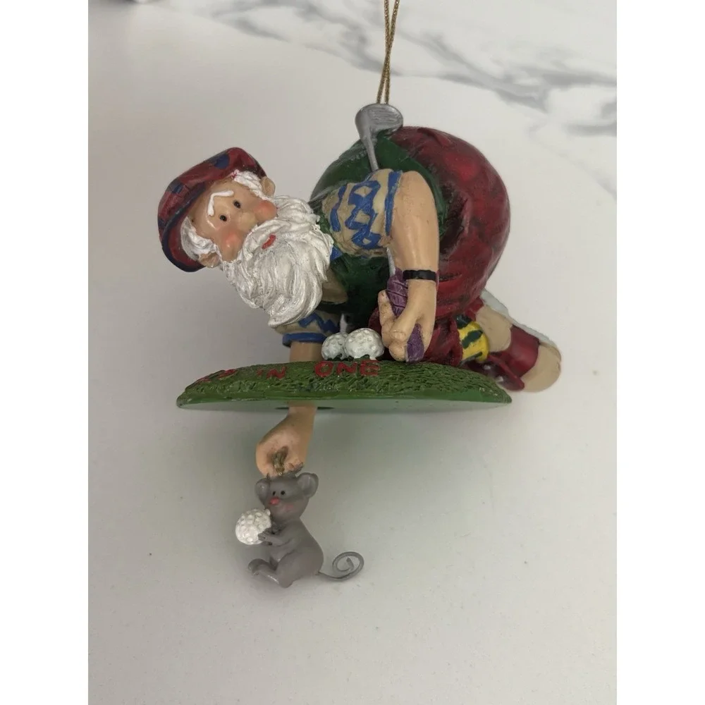 Funny Golf Gnome Christmas Ornament